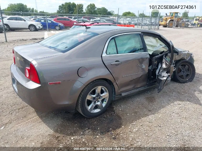 1G1ZC5EB0AF274361 2010 Chevrolet Malibu Lt