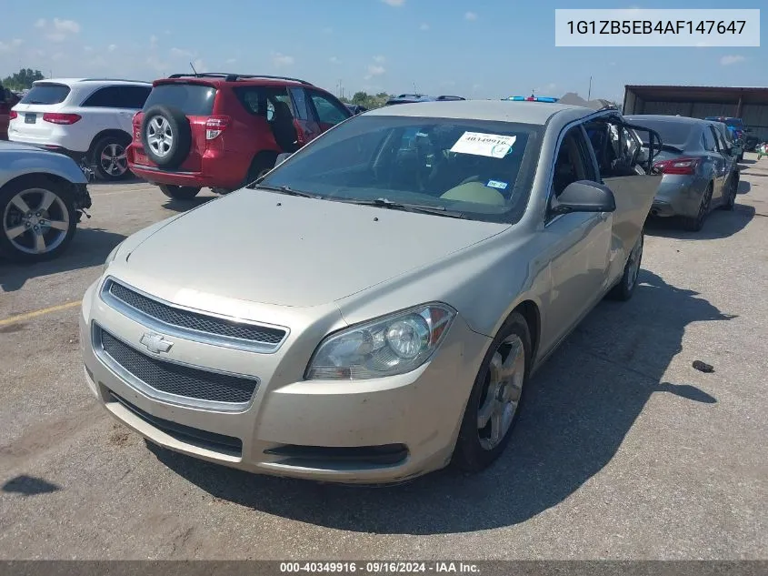 2010 Chevrolet Malibu Ls VIN: 1G1ZB5EB4AF147647 Lot: 40349916