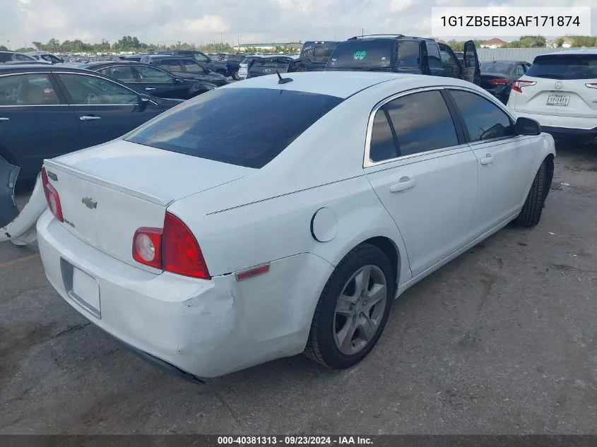 2010 Chevrolet Malibu Ls VIN: 1G1ZB5EB3AF171874 Lot: 40381313