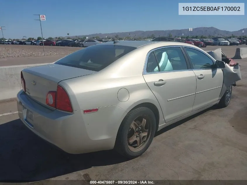 2010 Chevrolet Malibu Lt VIN: 1G1ZC5EB0AF170002 Lot: 40475807