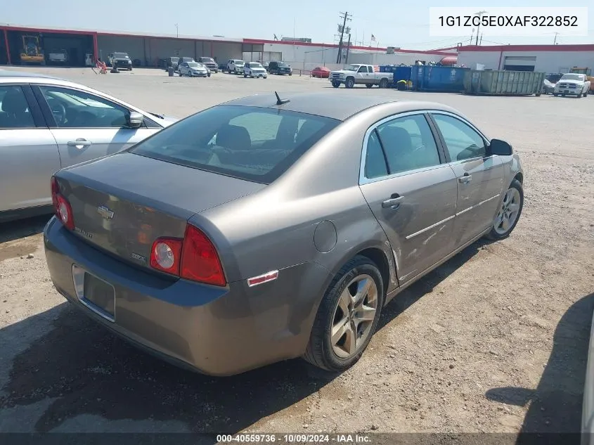 2010 Chevrolet Malibu Lt VIN: 1G1ZC5E0XAF322852 Lot: 40559736