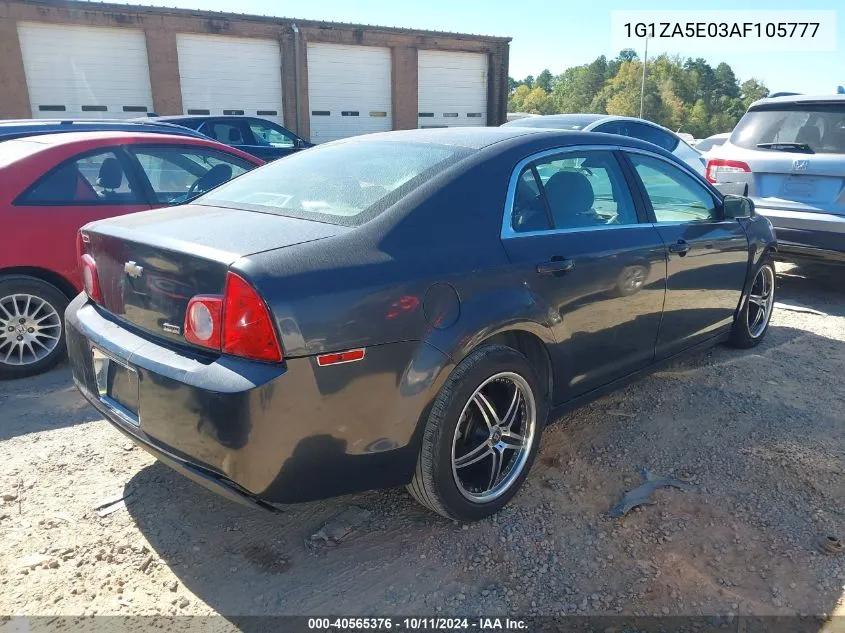 2010 Chevrolet Malibu Ls VIN: 1G1ZA5E03AF105777 Lot: 40565376