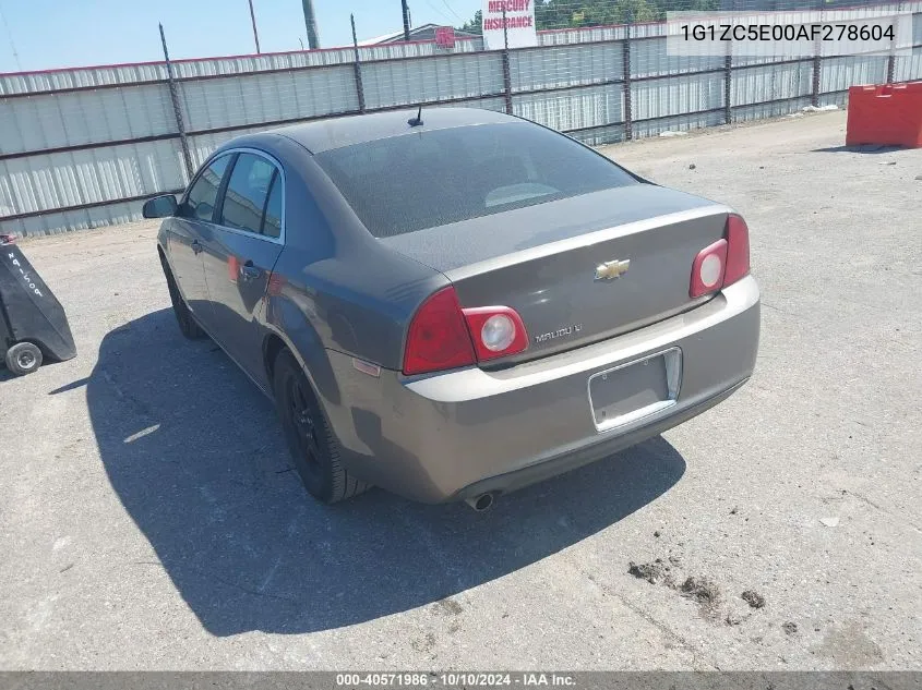 2010 Chevrolet Malibu Lt VIN: 1G1ZC5E00AF278604 Lot: 40571986