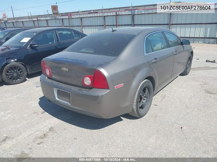 2010 Chevrolet Malibu Lt VIN: 1G1ZC5E00AF278604 Lot: 40571986