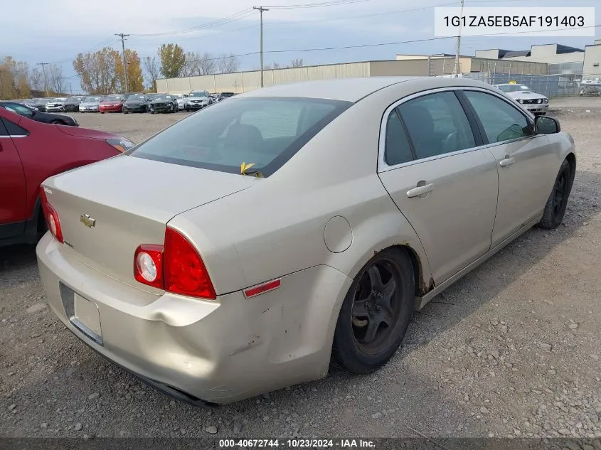 2010 Chevrolet Malibu Ls VIN: 1G1ZA5EB5AF191403 Lot: 40672744