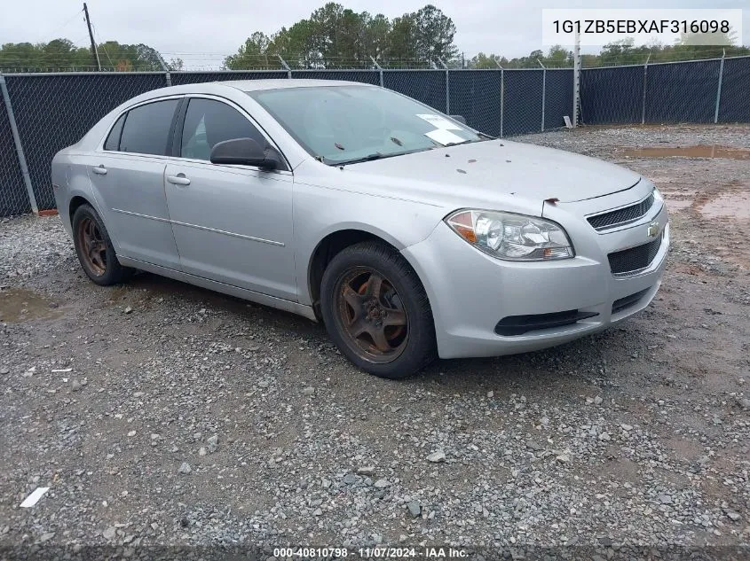 2010 Chevrolet Malibu Ls VIN: 1G1ZB5EBXAF316098 Lot: 40810798