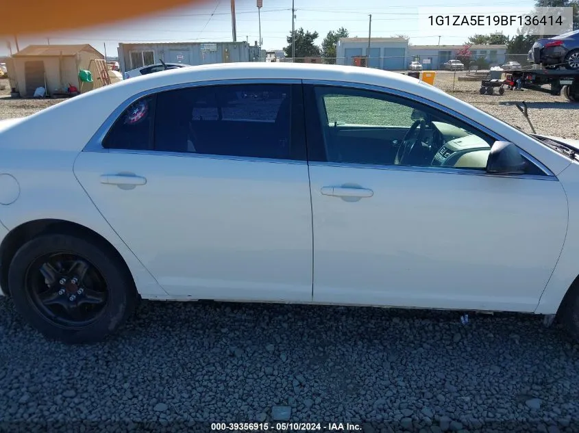 1G1ZA5E19BF136414 2011 Chevrolet Malibu Ls