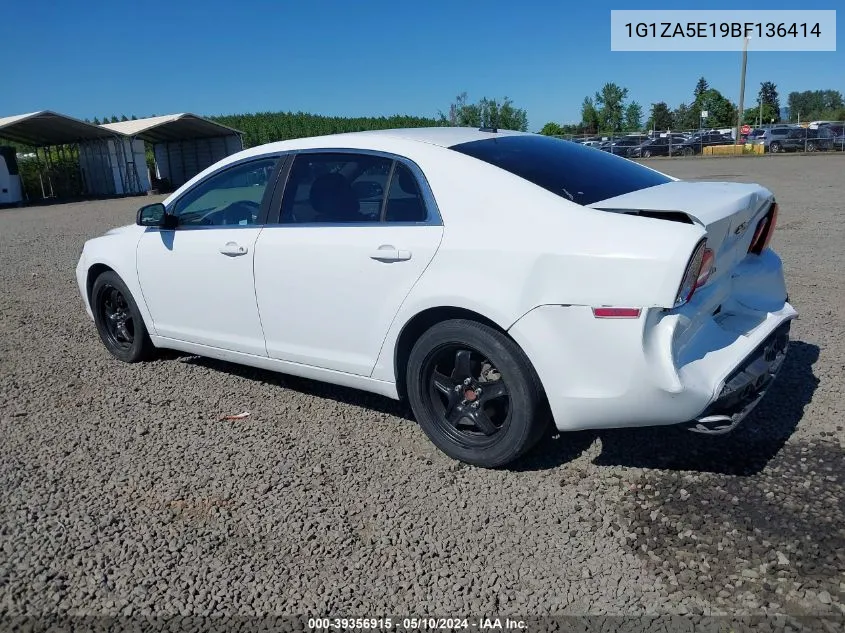 1G1ZA5E19BF136414 2011 Chevrolet Malibu Ls