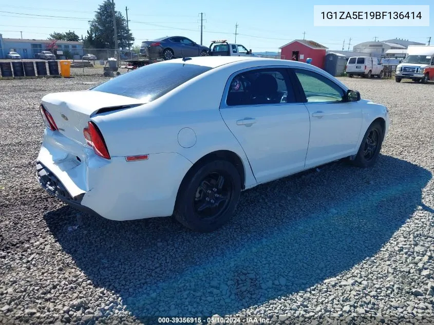 1G1ZA5E19BF136414 2011 Chevrolet Malibu Ls