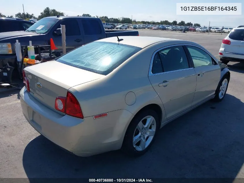 2011 Chevrolet Malibu Ls VIN: 1G1ZB5E16BF164345 Lot: 40736880