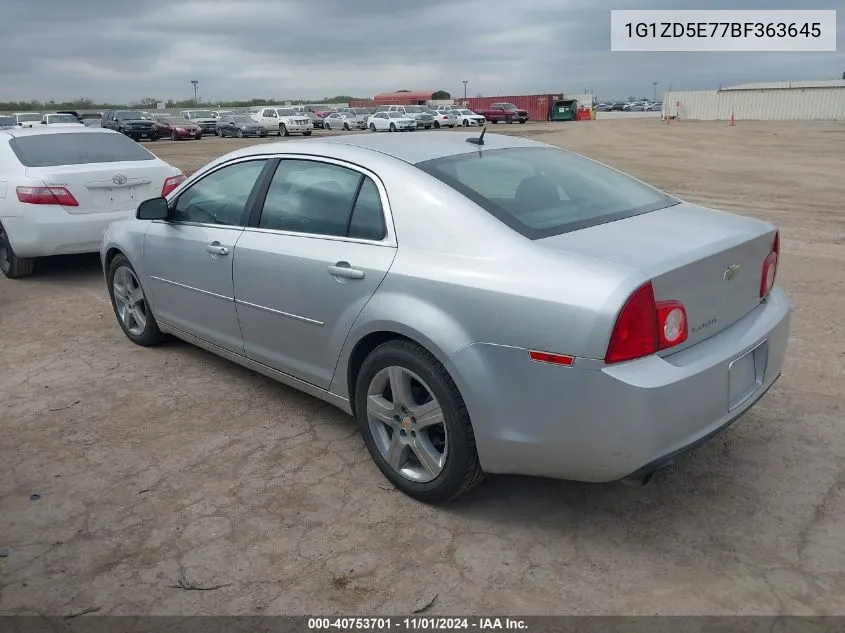 2011 Chevrolet Malibu 2Lt VIN: 1G1ZD5E77BF363645 Lot: 40753701