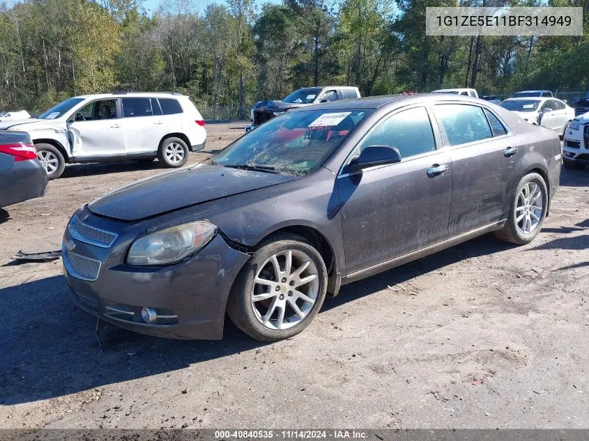 2011 Chevrolet Malibu Ltz VIN: 1G1ZE5E11BF314949 Lot: 40840535