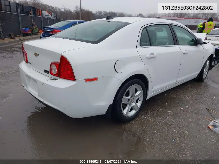 1G1ZB5E03CF242802 2012 Chevrolet Malibu Ls