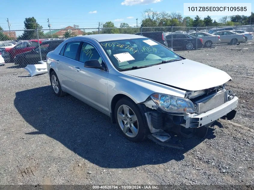 2012 Chevrolet Malibu Ls VIN: 1G1ZB5E03CF109585 Lot: 40528794