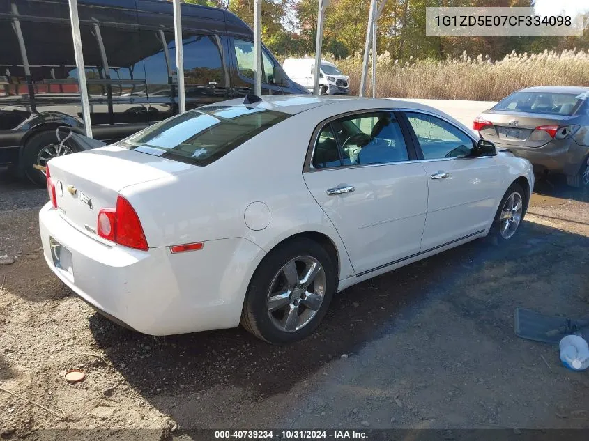 2012 Chevrolet Malibu 2Lt VIN: 1G1ZD5E07CF334098 Lot: 40739234