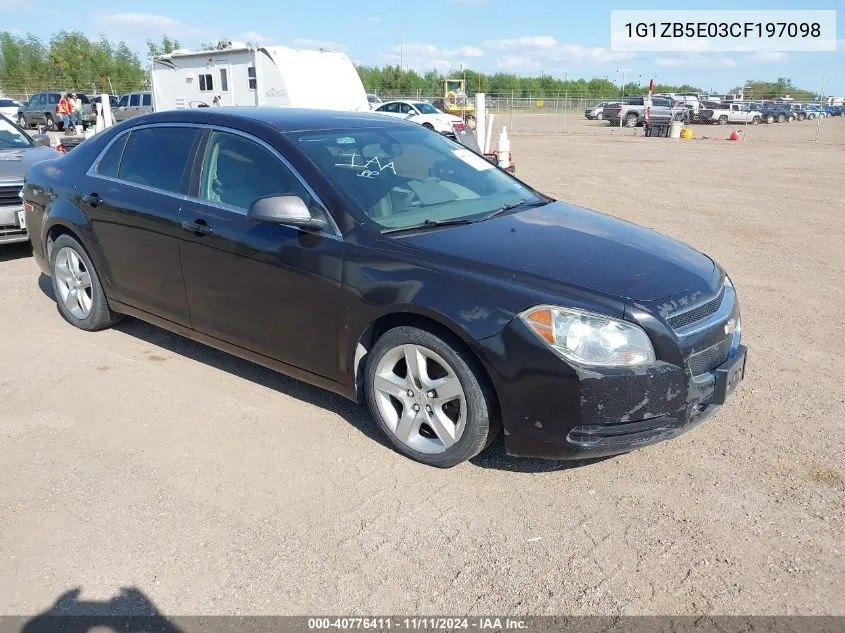 2012 Chevrolet Malibu Ls VIN: 1G1ZB5E03CF197098 Lot: 40776411