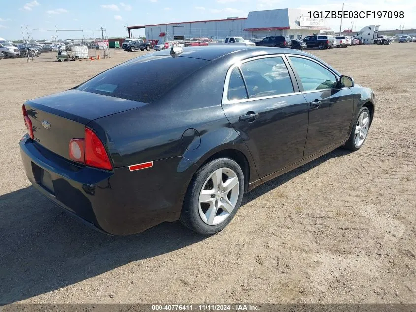 2012 Chevrolet Malibu Ls VIN: 1G1ZB5E03CF197098 Lot: 40776411