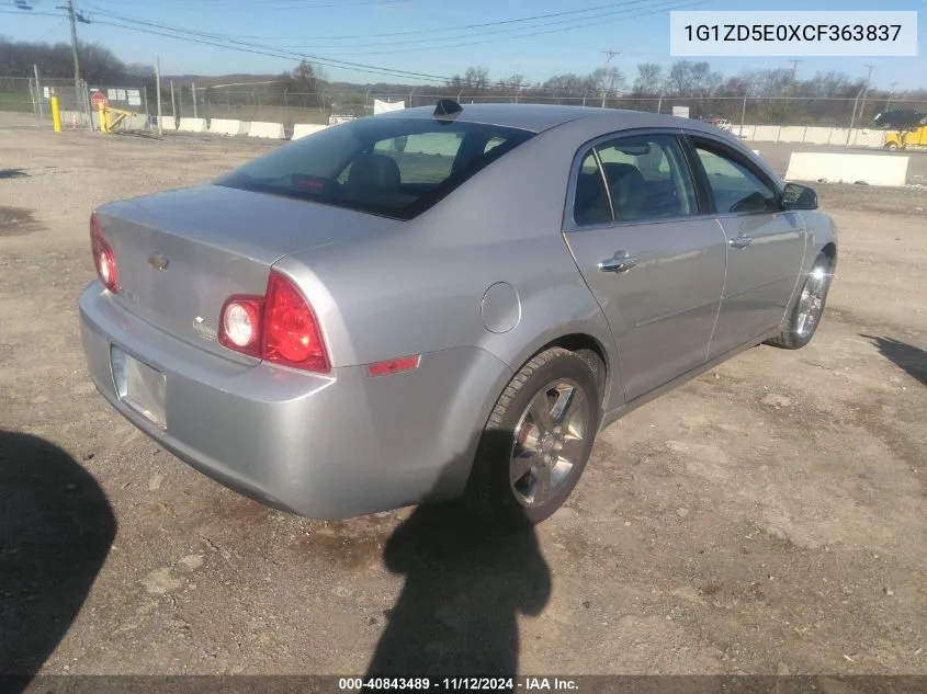 2012 Chevrolet Malibu 2Lt VIN: 1G1ZD5E0XCF363837 Lot: 40843489