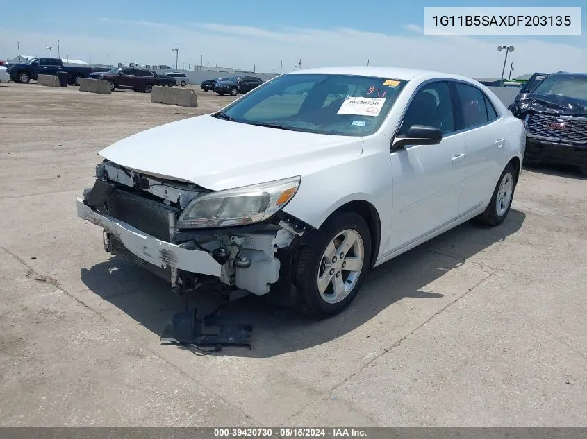 2013 Chevrolet Malibu 1Ls VIN: 1G11B5SAXDF203135 Lot: 39420730