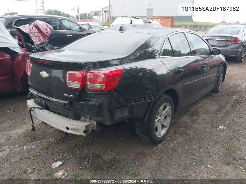 2013 Chevrolet Malibu 1Ls VIN: 1G11B5SA2DF187982 Lot: 39722972