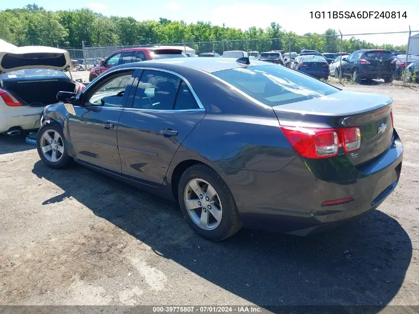 2013 Chevrolet Malibu 1Ls VIN: 1G11B5SA6DF240814 Lot: 39775807