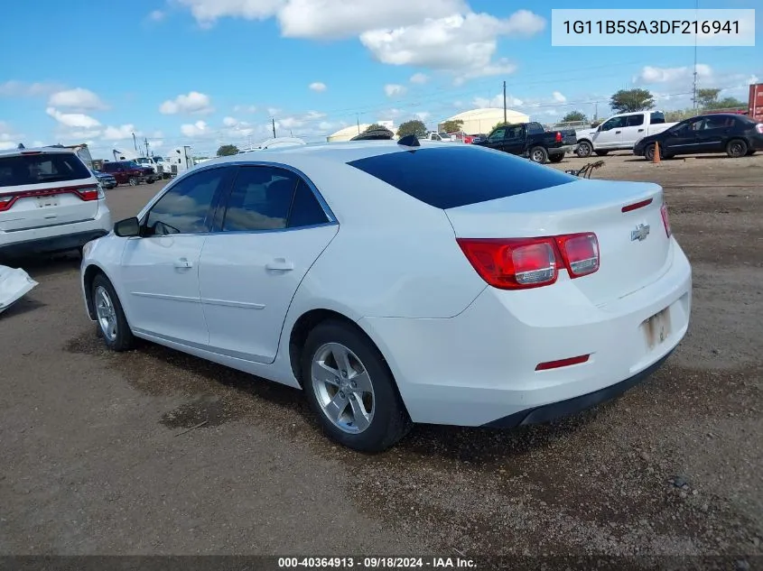 2013 Chevrolet Malibu 1Ls VIN: 1G11B5SA3DF216941 Lot: 40364913