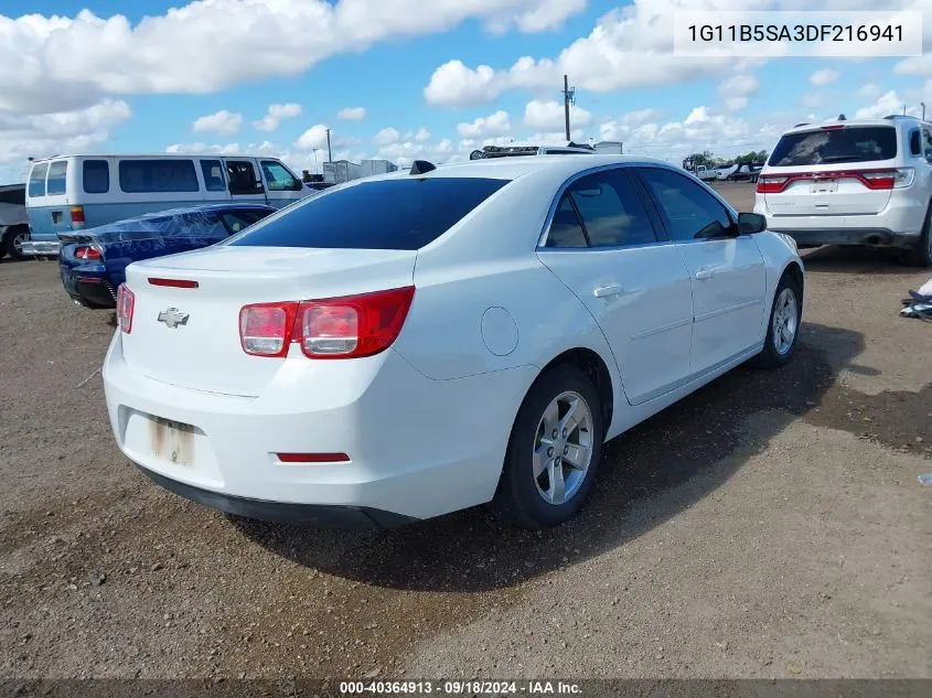 2013 Chevrolet Malibu 1Ls VIN: 1G11B5SA3DF216941 Lot: 40364913