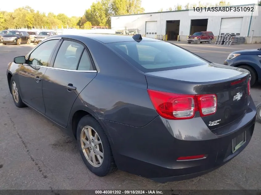 2013 Chevrolet Malibu 1Fl VIN: 1G11A5SA8DF351092 Lot: 40381202