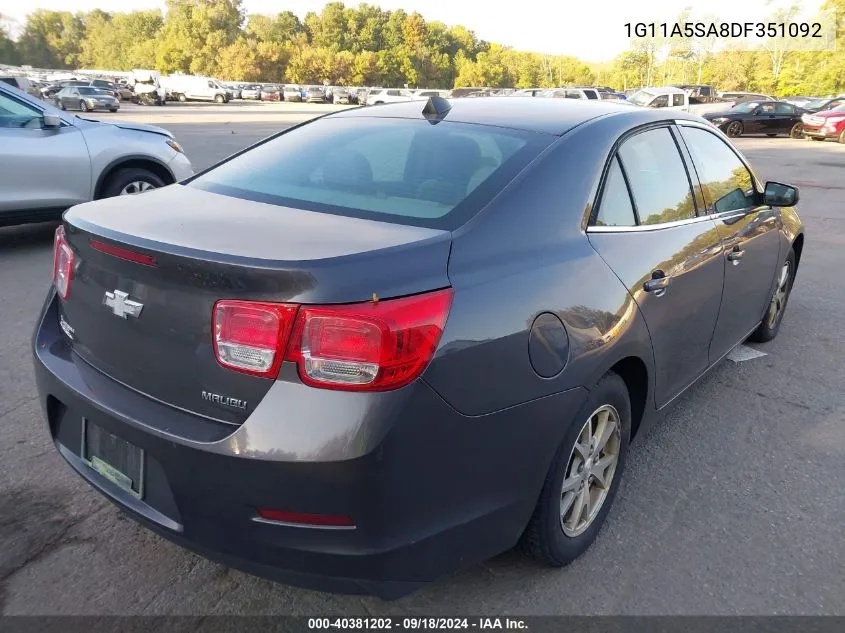 2013 Chevrolet Malibu 1Fl VIN: 1G11A5SA8DF351092 Lot: 40381202