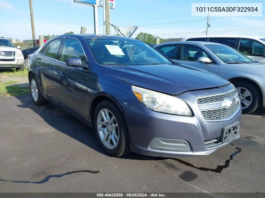 2013 Chevrolet Malibu 1Lt VIN: 1G11C5SA3DF322934 Lot: 40435559