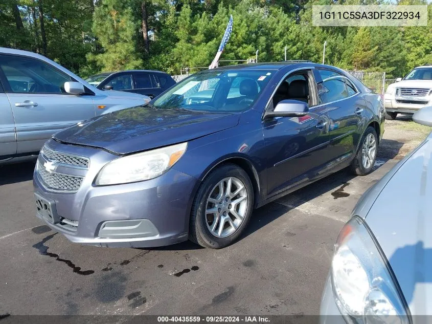 2013 Chevrolet Malibu 1Lt VIN: 1G11C5SA3DF322934 Lot: 40435559