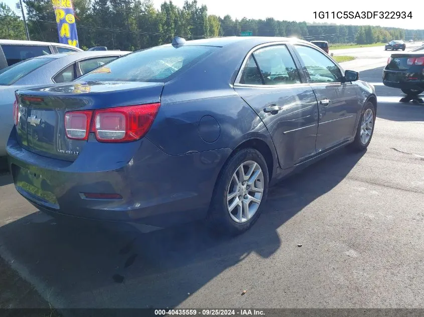 2013 Chevrolet Malibu 1Lt VIN: 1G11C5SA3DF322934 Lot: 40435559