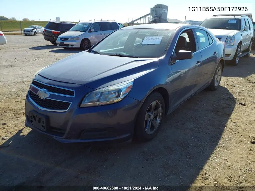 2013 Chevrolet Malibu 1Ls VIN: 1G11B5SA5DF172926 Lot: 40602588