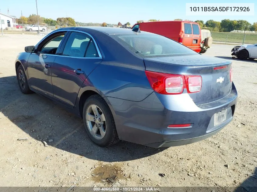 2013 Chevrolet Malibu 1Ls VIN: 1G11B5SA5DF172926 Lot: 40602588