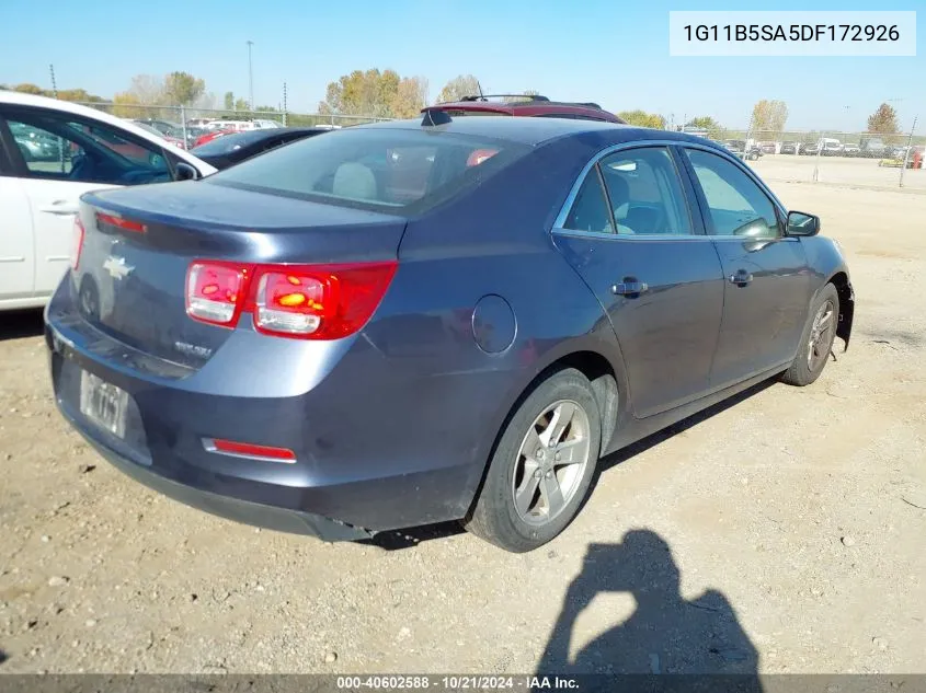 2013 Chevrolet Malibu 1Ls VIN: 1G11B5SA5DF172926 Lot: 40602588