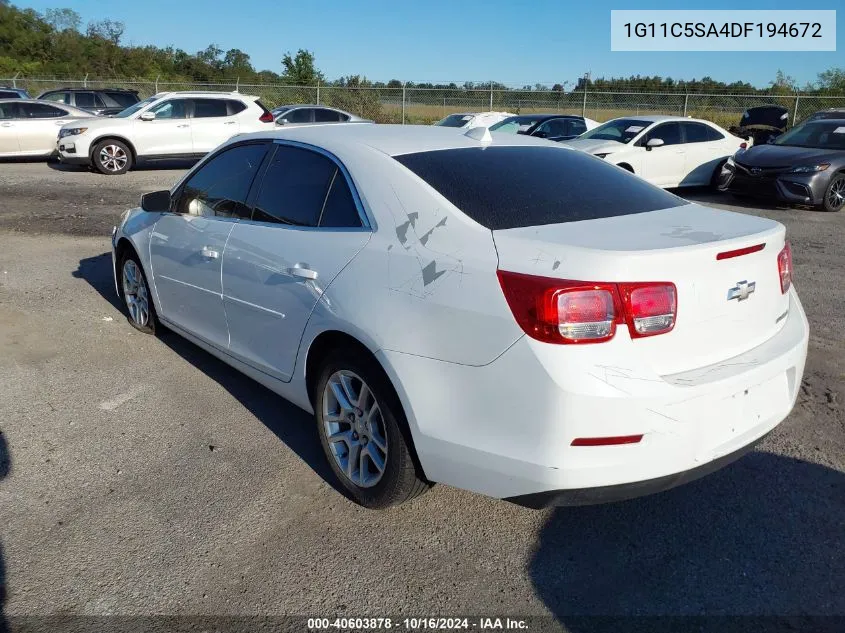 2013 Chevrolet Malibu 1Lt VIN: 1G11C5SA4DF194672 Lot: 40603878