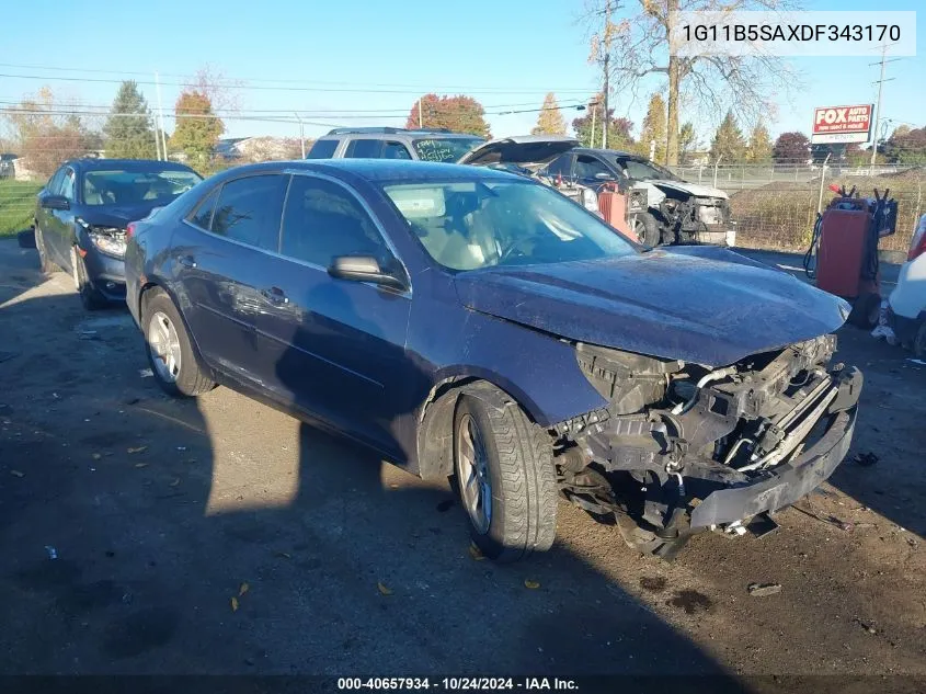 2013 Chevrolet Malibu 1Ls VIN: 1G11B5SAXDF343170 Lot: 40657934