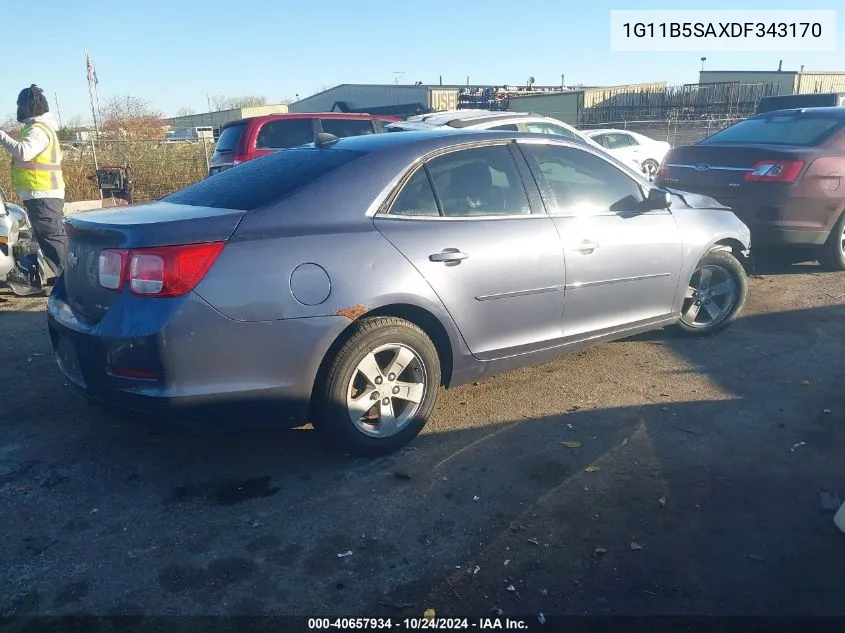 2013 Chevrolet Malibu 1Ls VIN: 1G11B5SAXDF343170 Lot: 40657934