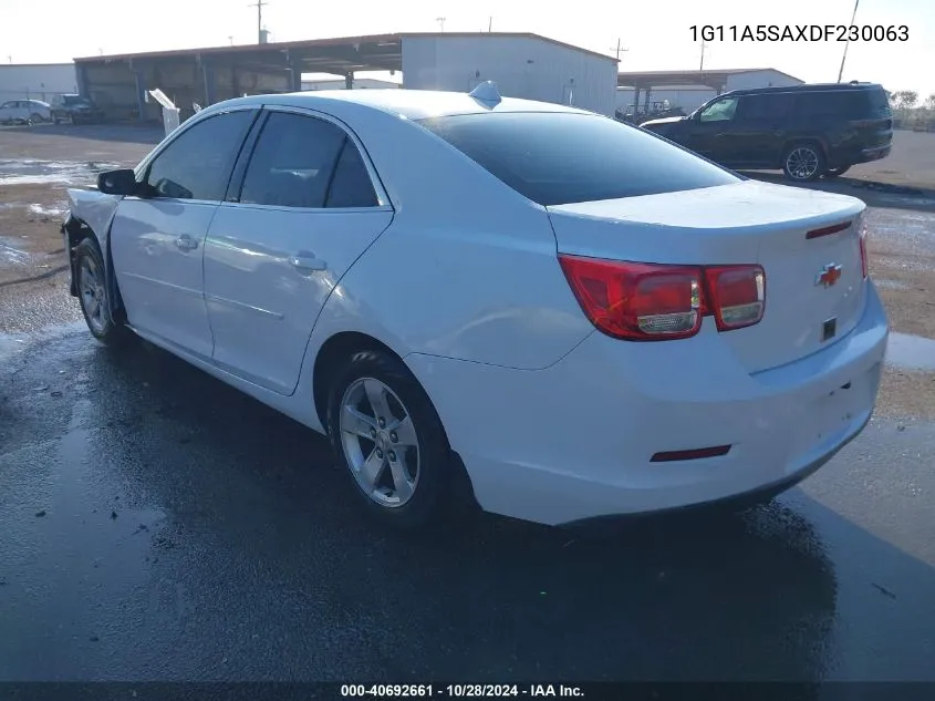 2013 Chevrolet Malibu 1Fl VIN: 1G11A5SAXDF230063 Lot: 40692661