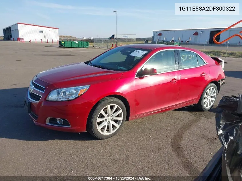 2013 Chevrolet Malibu 2Lt VIN: 1G11E5SA2DF300322 Lot: 40717384