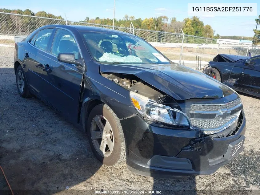 2013 Chevrolet Malibu 1Ls VIN: 1G11B5SA2DF251776 Lot: 40753919