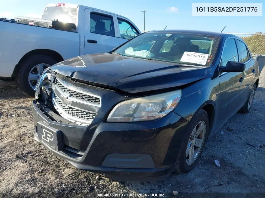 2013 Chevrolet Malibu 1Ls VIN: 1G11B5SA2DF251776 Lot: 40753919