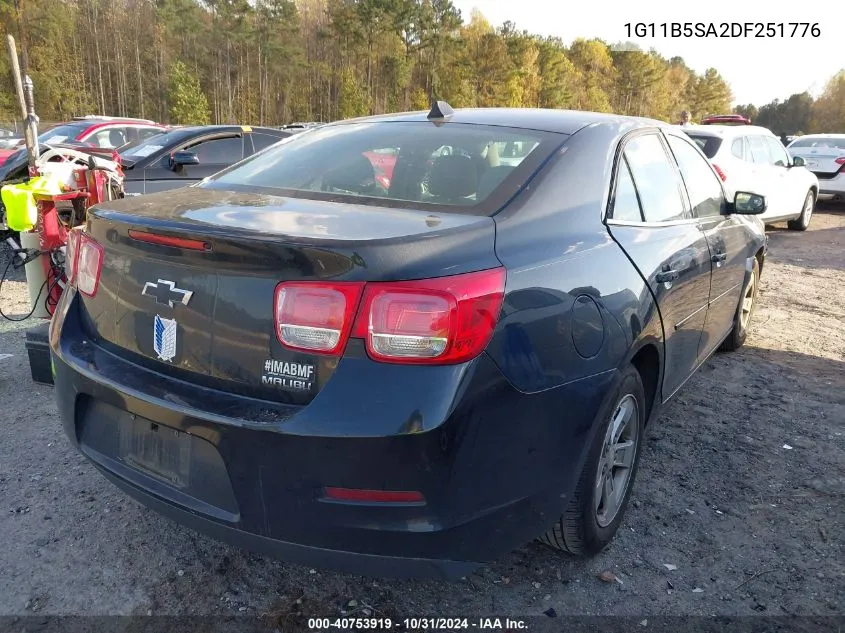 2013 Chevrolet Malibu 1Ls VIN: 1G11B5SA2DF251776 Lot: 40753919