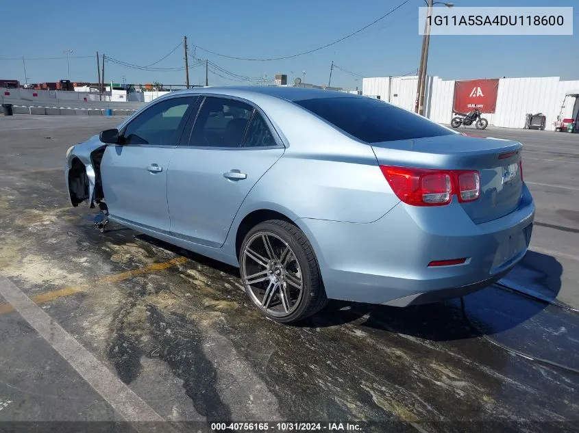 2013 Chevrolet Malibu 1Fl VIN: 1G11A5SA4DU118600 Lot: 40756165