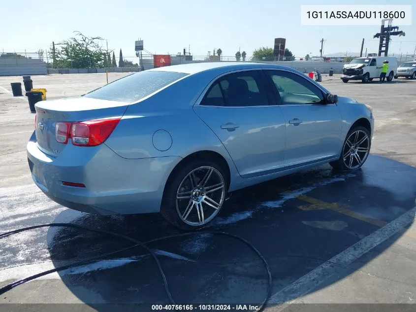 2013 Chevrolet Malibu 1Fl VIN: 1G11A5SA4DU118600 Lot: 40756165