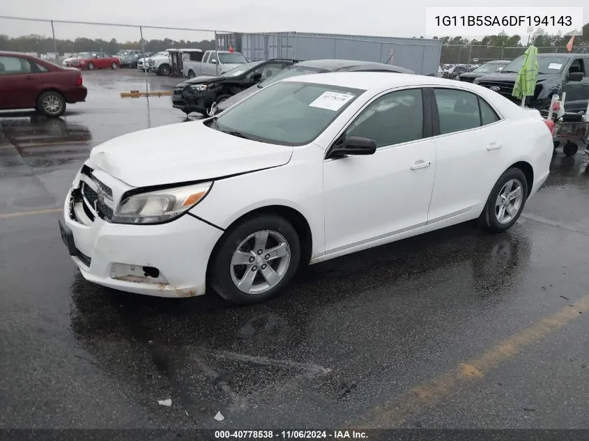 2013 Chevrolet Malibu 1Ls VIN: 1G11B5SA6DF194143 Lot: 40778538