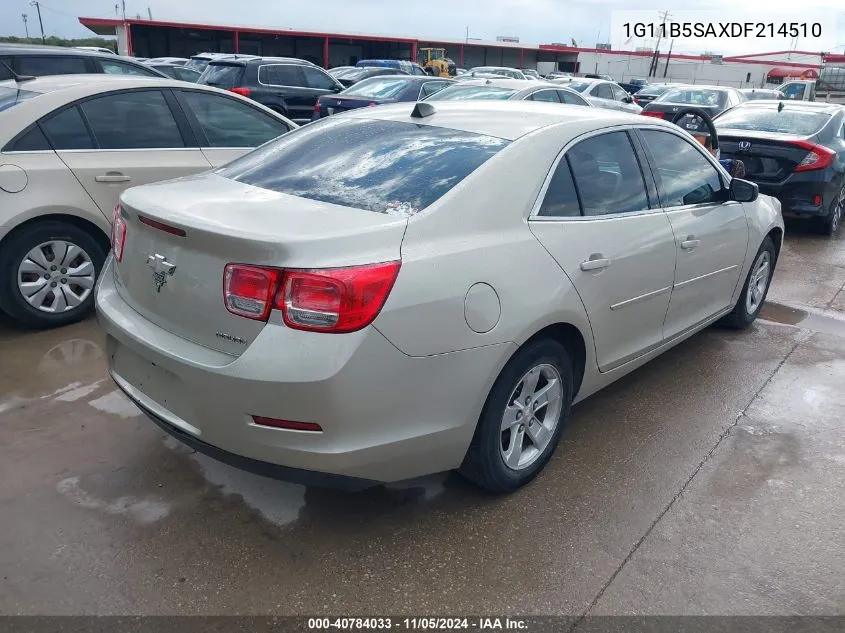 2013 Chevrolet Malibu 1Ls VIN: 1G11B5SAXDF214510 Lot: 40784033