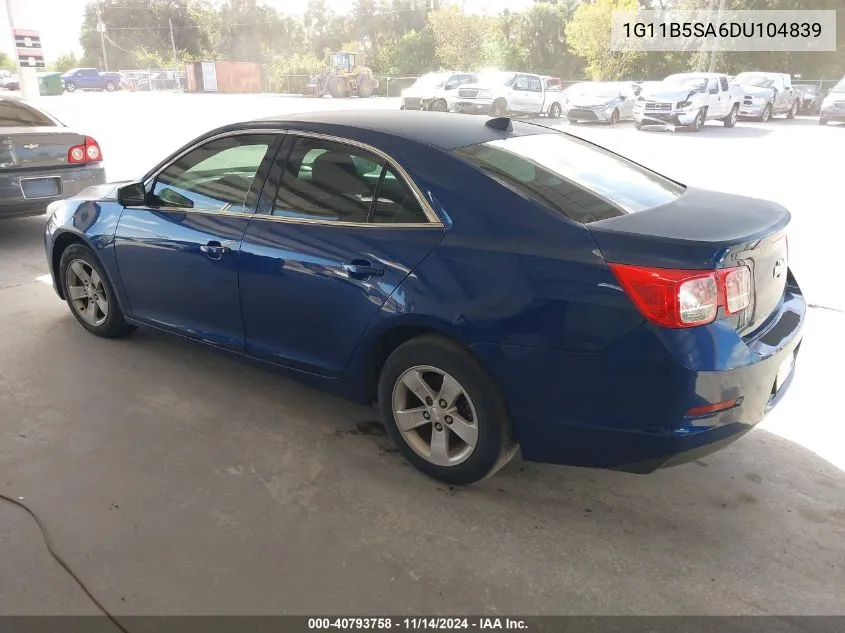 2013 Chevrolet Malibu 1Ls VIN: 1G11B5SA6DU104839 Lot: 40793758