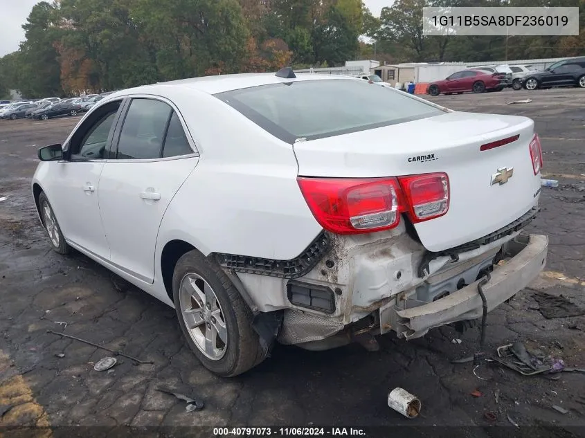 2013 Chevrolet Malibu 1Ls VIN: 1G11B5SA8DF236019 Lot: 40797073