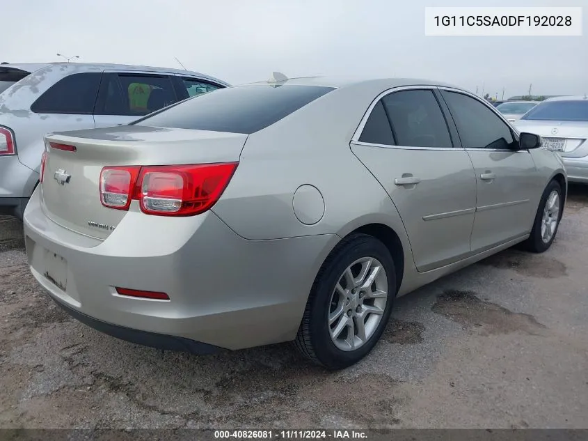 2013 Chevrolet Malibu 1Lt VIN: 1G11C5SA0DF192028 Lot: 40826081